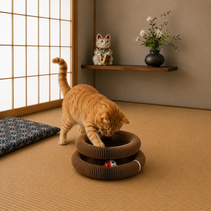【SNSで話題】ネコネスト™｜猫用爪とぎ＆ボールトラック付き